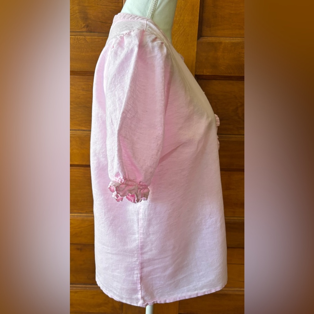 J. Crew Pink Ruffle Button-Up Blouse - Picture 5 of 7